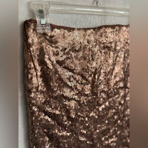 Sequin Skirt in Shimmering Bronze